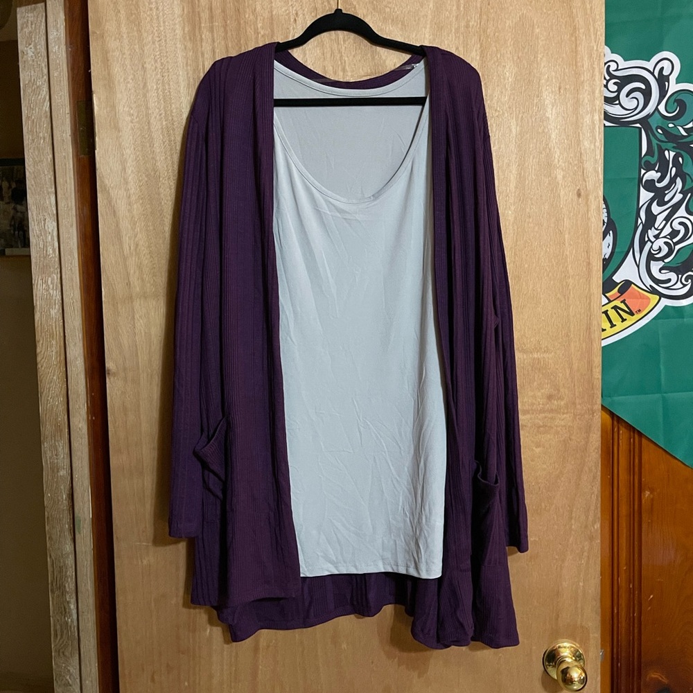 2 piece tank and cardigan set